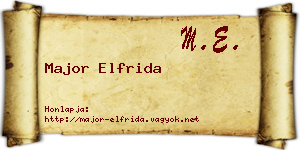 Major Elfrida névjegykártya